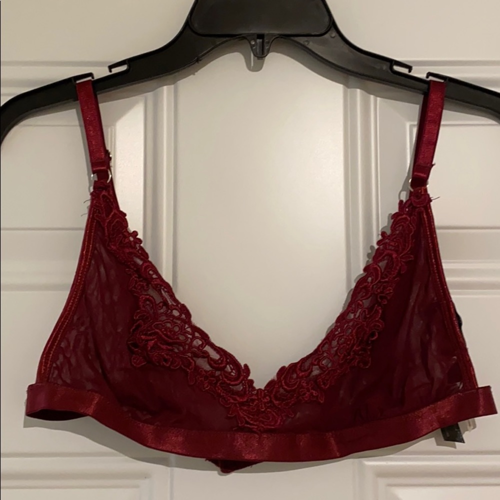Maroon Lace Bralette